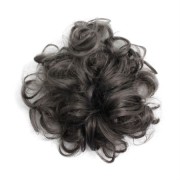 Rommelige Bun Hair Lift met krullend kunstmatig haar - donkergrijs