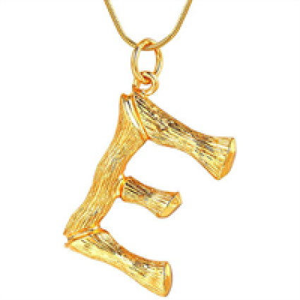 Gouden bamboe alfabet / letter ketting - E