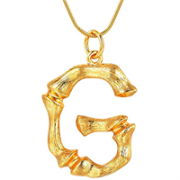 Gouden bamboe alfabet / letter ketting - G