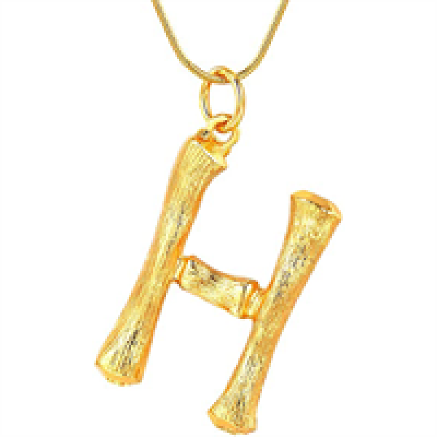 Ontrouw Omleiding handelaar FashionGirl | Gouden bamboe alfabet / letter ketting - H