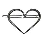 SOHO Heart XL Metaal Haar Clip - Zilver