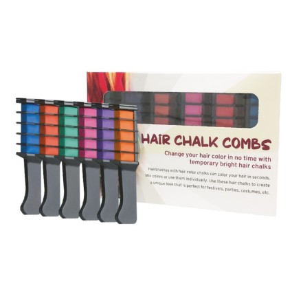 Hair Chalk Comb - Haarborstel met haarkleurpotloden 6 kleuren