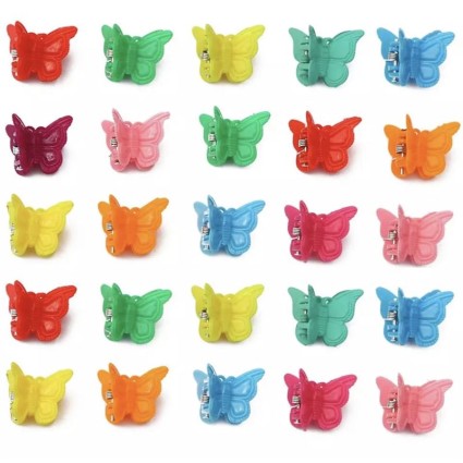 Mini vlinder haarclips, 50 stuks - Vlinder Haarclips - Meerdere kleuren