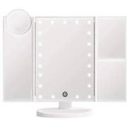 UNIQ Hollywood Make-upspiegel Drievoudige spiegel met LED-verlichting, Wit