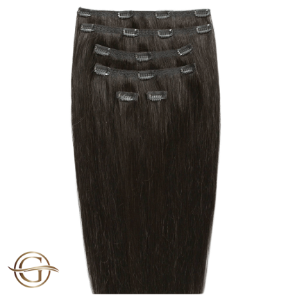 Clip on hair extensions #2 Dark Brown - 7 stuks - 50 cm | Gold24