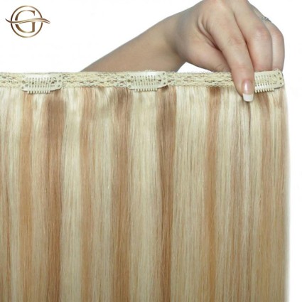 Clip on hair extensions #27/613 Blonde mix - 7 stuks - 50 cm | Gold24