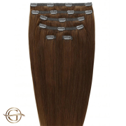 Clip on hair extensions #6 Brown - 7 stuks - 50 cm | Gold24
