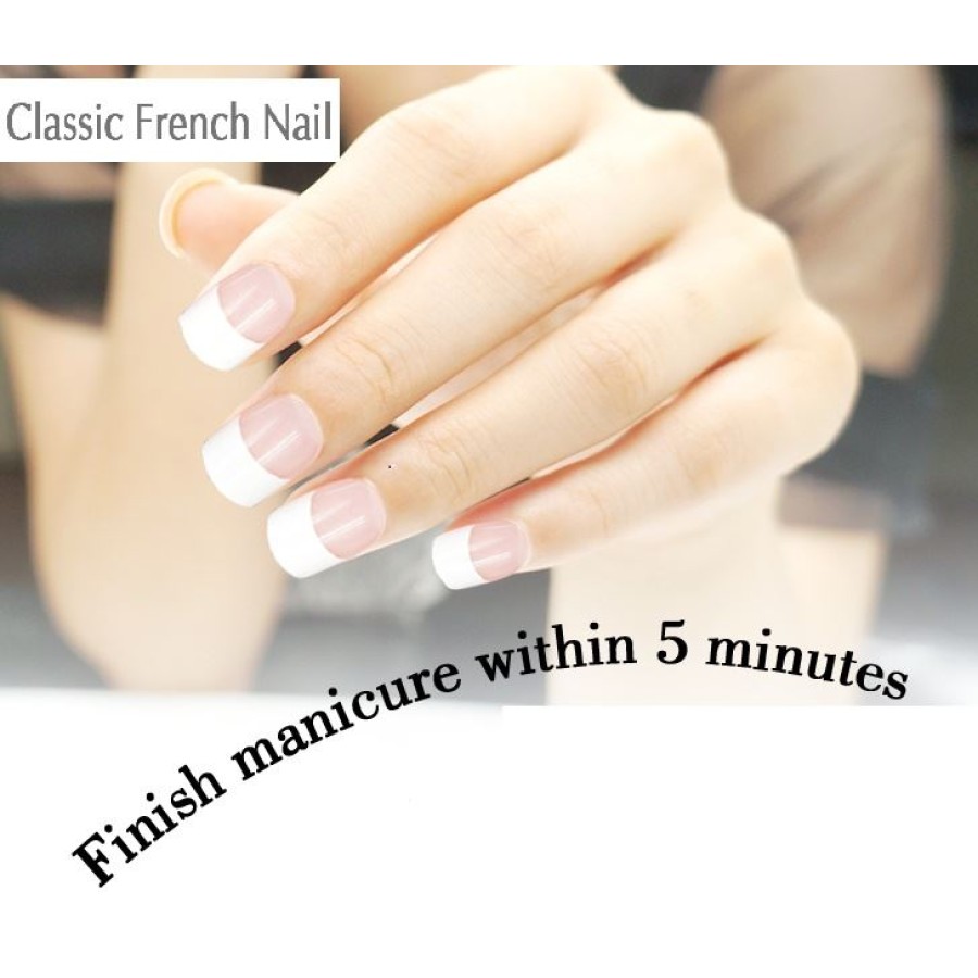 aankomst troosten Gedeeltelijk Click On / Nep Nagels French Manicure - Zonder Lijm