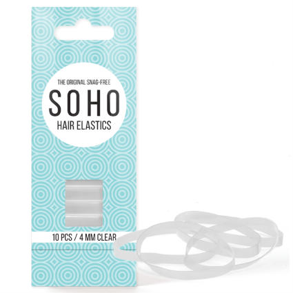 SOHO Snag-Free Haarelastieken, 4 mm Transparent - 10 stk