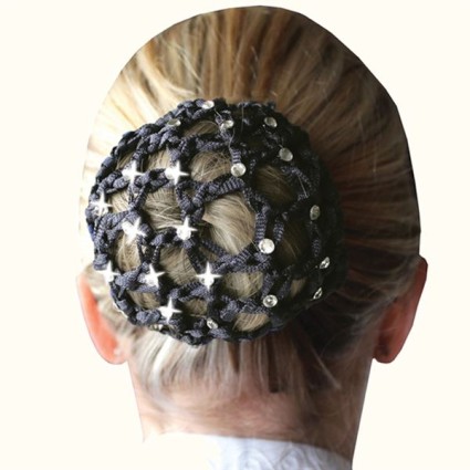 Zwart Ballet Haarnetje met Diamanten voor een Haarknot