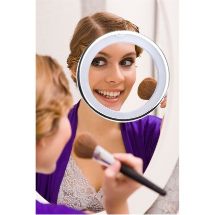 UNIQ Make-up Spiegel met LED Licht, 10x Vergrotend, Wit