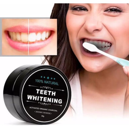 Teeth Whitening 100 Natural Tandenbleker + Bamboe tandenborstel