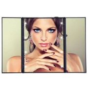UNIQ Vanity Drievouw Make-up Spiegel met LED Licht - Zwart