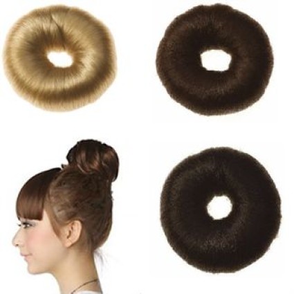 7 cm haar donut met kunstmatig haar - div. kleuren