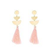 SoHo Tassel -oorbellen met kwastjes - goud/roze