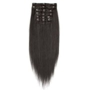 Clip-on hair extensions - 50 cm - #1B Natuurlijk Zwart
