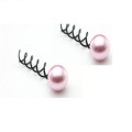 Spin Pins - Zwart met roze parels - 2 stk